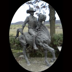 Scultura in Bronzo di Cowboy a Cavallo