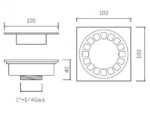 Piletta sifoide quadrata per doccia (Serie Accessori)