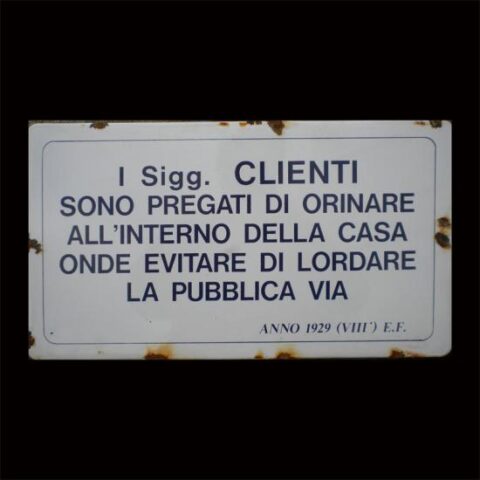 Targa in Ferro I Signori Clienti