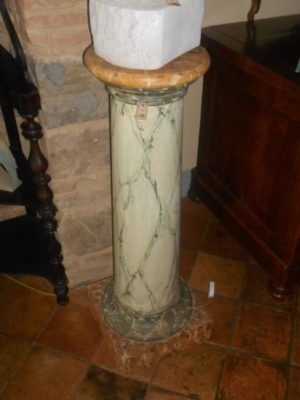 Colonna in Legno Laccata Verde