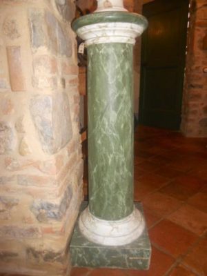 Colonna in Legno Laccata Verde