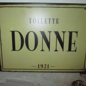 Targa in Latta Toilette Donne