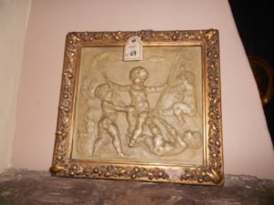 Bassorilievo in Gesso con Cornice Dorata Epoca Primi 900