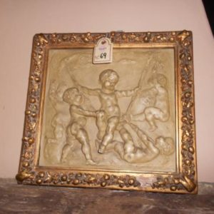 Bassorilievo in Gesso con Cornice Dorata Epoca Primi 900