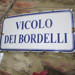 Cartello Vicolo dei Bordelli