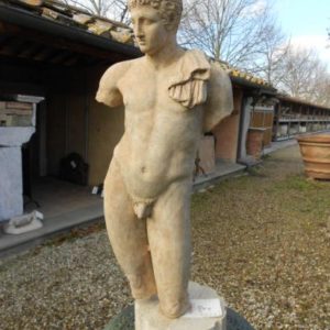 Busto in Terracotta con Base in Travertino