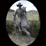 Scultura in Bronzo di Cowboy a Cavallo