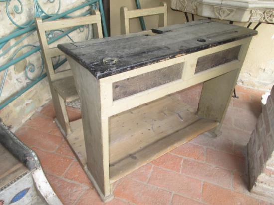 Banco da scuola in legno 2 posti