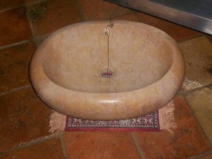 Lavabo Ovale in Marmo Rosa