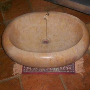 Lavabo Ovale in Marmo Rosa