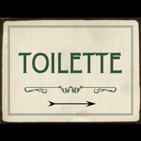 Targa in Latta Toilette Destro