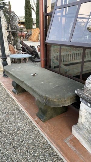 Panchina in Pietra Scorniciata su 3 Lati