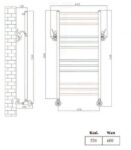 Radiatore da Parete per bagno decorato con attacchi lavoati a Cigno (Serie Arem/Scaldarreda)