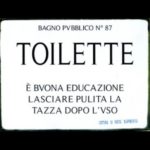 Targa in Latta Toilette Tazza Pulita