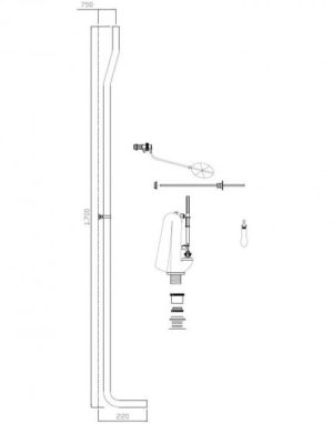 Batteria di scarico per cassetta alta wc (Serie Accessori)