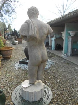 Busto in Terracotta con Base in Travertino