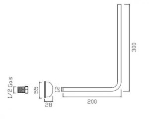 Coppia di curvette sottolavabo per batteria a tre fori (Serie Accessori)