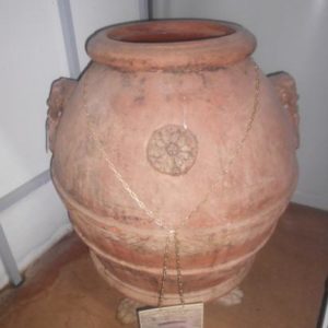 Orcio in Terracotta Antico con Manici a Mascherone, Periodo Metà  800