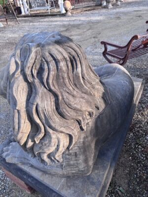 Coppia di Leoni a Terra in Pietra