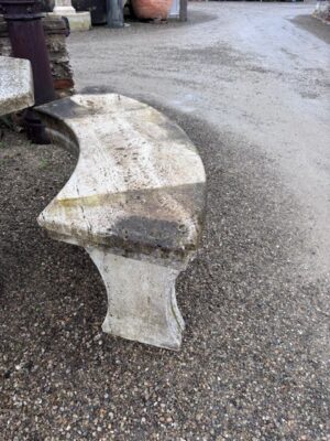 Set Tavolo con due Panchine in Travertino