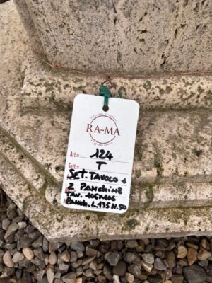 Set Tavolo con due Panchine in Travertino