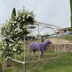 Gazebo in Ferro Quadrato Avorio