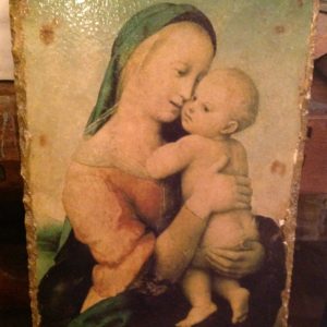 Madonna con Gesù Bambino su Travertino