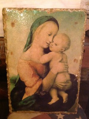 Madonna con Gesù Bambino su Travertino