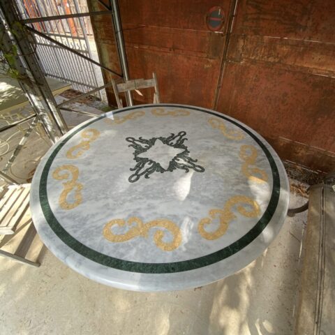 Piano Tavolo in Marmo Intarsi