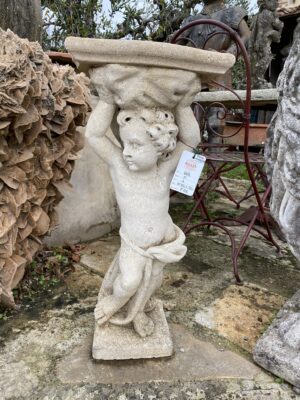 Putto Alzatina in Pietra con Base