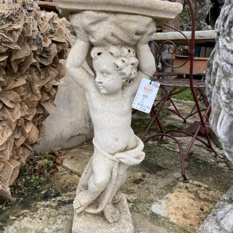 Putto Alzatina in Pietra con Base