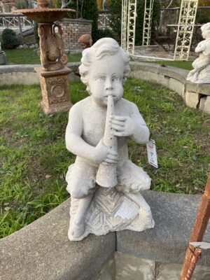 Putto in Pietra con Clarinetto