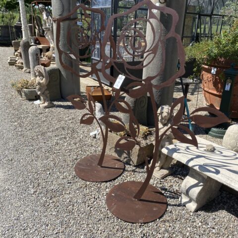 Rosa Decorativa in Corten Il Bacio