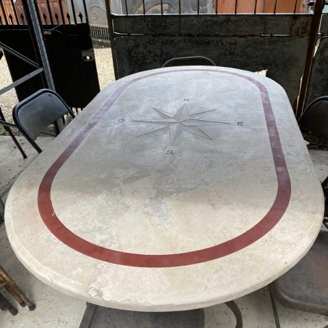 Piano in Travertino Ovale Corallo-Rosa dei Venti