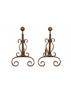 Coppia di Alari in Ferro per Camino