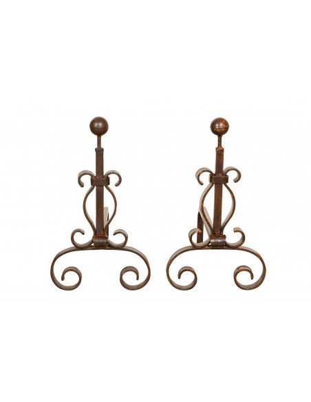 Coppia di Alari in Ferro per Camino