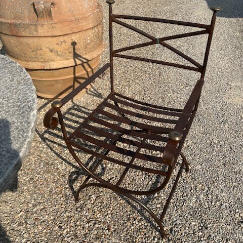 Poltrone in Ferro Imperiali con Pomello Ottone