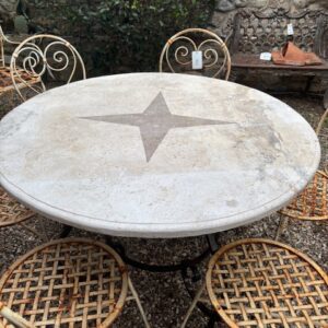 Piano Tavolo in Travertino Rotondo Classico Capanni