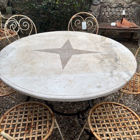 Piano Tavolo in Travertino Rotondo Classico Capanni