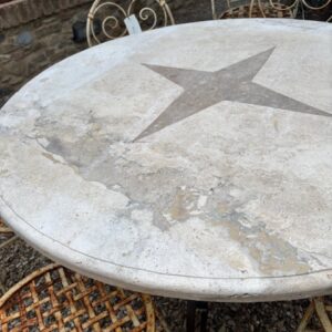 Piano Tavolo in Travertino Rotondo Classico Capanni