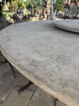 Tavolo Rotondo in Travertino Gigante con Piano Girevole completo di Base in Ferro