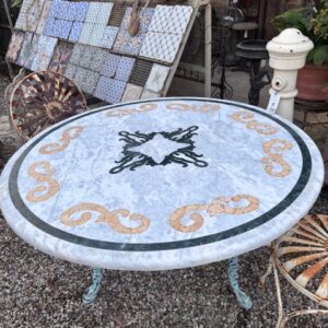 Piano Tavolo in Marmo con Intarsi