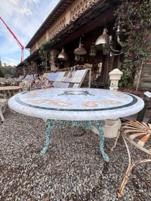 Piano Tavolo in Marmo con Intarsi