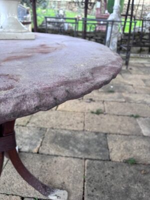 Tavolo Completo Piano in Pietra e Base in Ferro Battuto