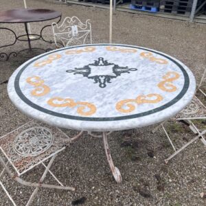 Piano Tavolo in Marmo con Intarsi