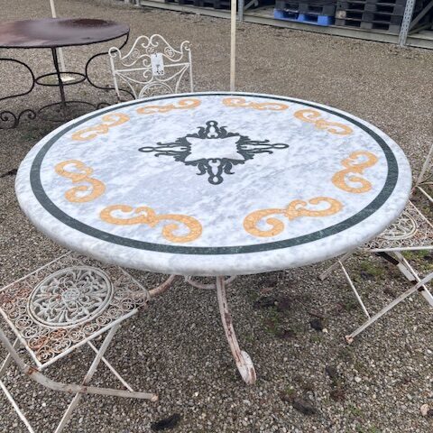 Piano Tavolo in Marmo con Intarsi