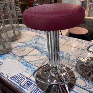 Sgabello in Ecopelle Bordeaux Artigianale