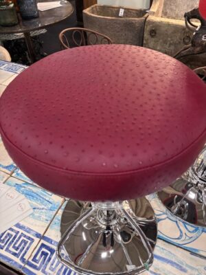 Sgabello in Ecopelle Bordeaux Artigianale