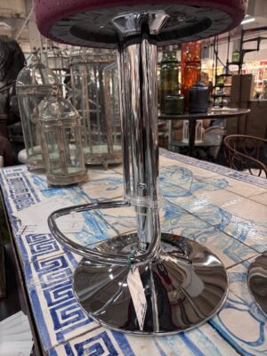 Sgabello in Ecopelle Bordeaux Artigianale