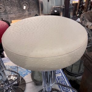 Sgabello in Ecopelle Beige Artigianale